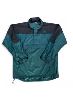 The North Face Vintage Anorak Windbreaker Teal Black Pullover Mens XL Hooded